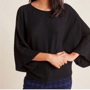 Anthropologie Maeve Claire Pullover Top Black Medium.